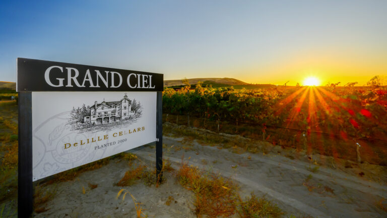 Sunrise at Grand Ciel Vineyard Red Mountain Washington